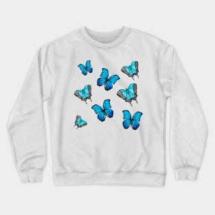 Blue Butterflies Texture Crewneck Sweatshirt